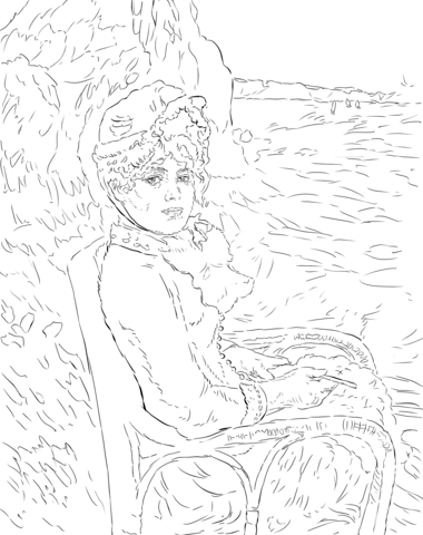 By the Seashore by Pierre Auguste Renoir Coloring page