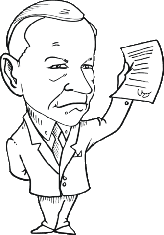 Calvin Coolidge caricature Coloring page