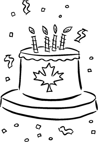 Canada Cake  Coloring page