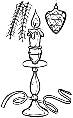 Decorated candle  Coloring page