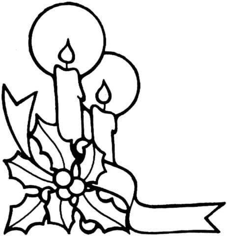 Candles For Christmas  Coloring page