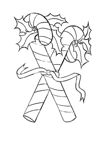 Candy Canes For You To Color  Coloring page