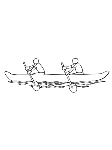 Canoe for Two Coloring page