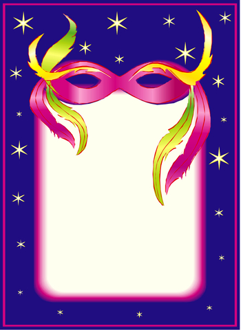 Card With a Mask  Coloring page
