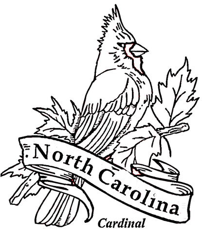 Cardinal Bird Of  North Carolina Coloring page