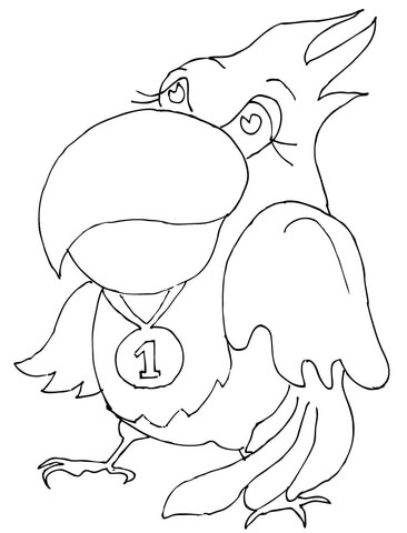 Parrot with Medal  Coloring page