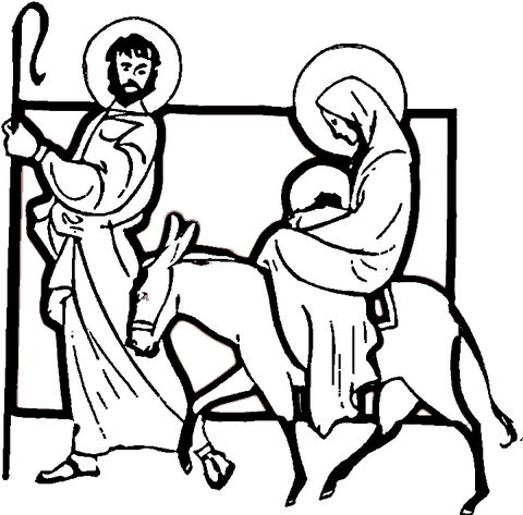 Carrying Jesus  Coloring page