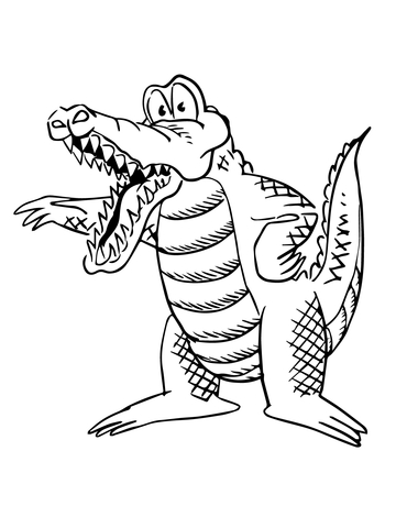 Cartoon Alligator Coloring page