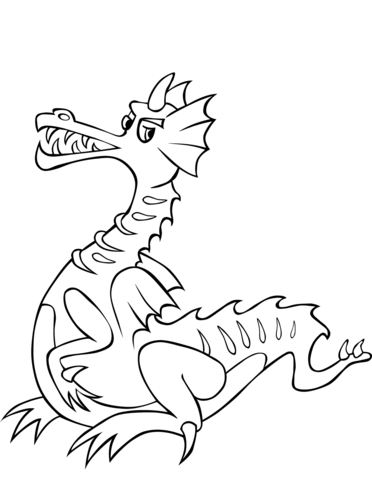 Cartoon Dragon Coloring page
