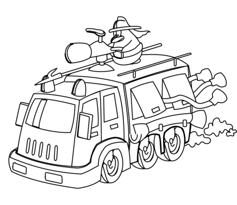 Cartoon Fire Truck Coloring page