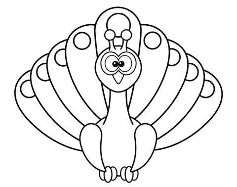 Cartoon Peacock Coloring page