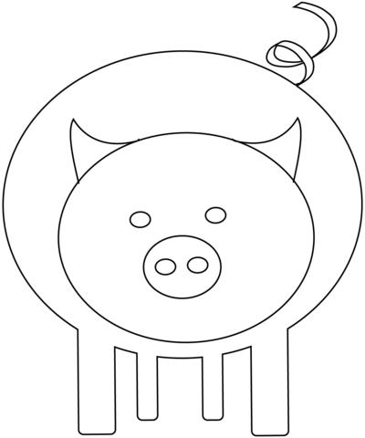 Cartoon Pig Coloring page