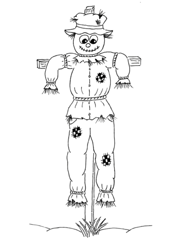 Cartoon Scarecrow Coloring page