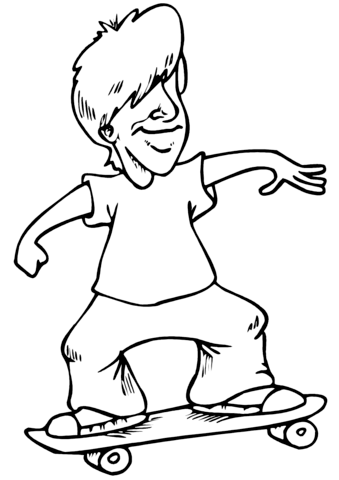 Cartoon Skateboarder Coloring page