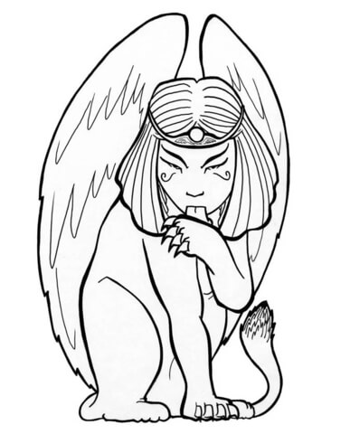 Cartoon Sphinx Coloring page