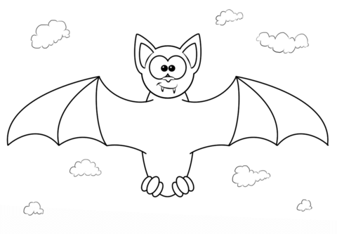 Cartoon Vampire Bat Coloring page