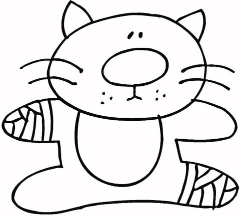 Cat in Trouble  Coloring page