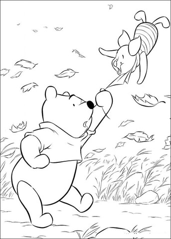 Catching Piglet  Coloring page