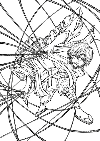 Yokai Kubinashi from manga Nurarihyon no Mago (Nura: Rise of the Yokai Clan) Coloring page