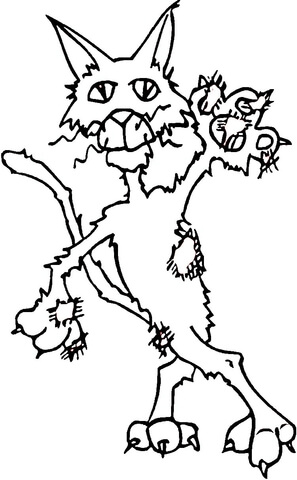 Ugly cat Coloring page