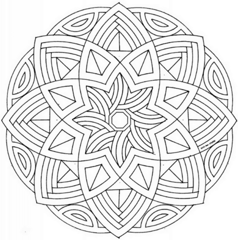 Celtic Mandala with Flower Coloring page