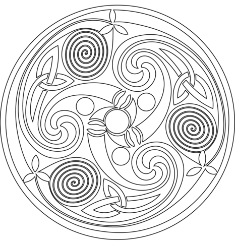 Celtic Spiral Mandala Coloring page