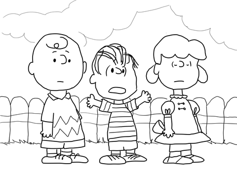 Charlie Brown, Lucy and Linus Coloring page