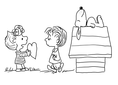 Charlie Brown Valentine's Day Coloring page