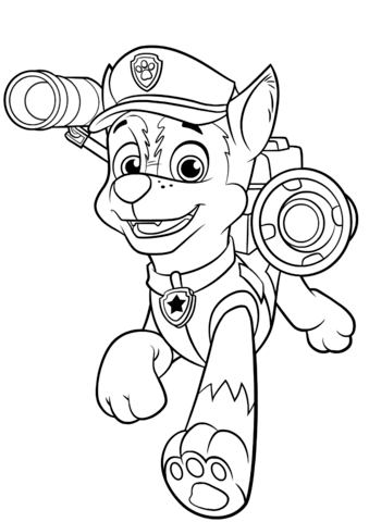 Chase with Police Pup-Pack Coloring page