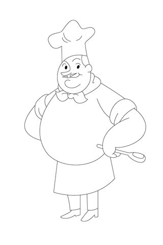 Chef Pisghetti is Ready to Bake Coloring page