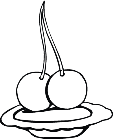 Cherry in a cream Coloring page
