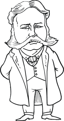 Chester A. Arthur caricature Coloring page