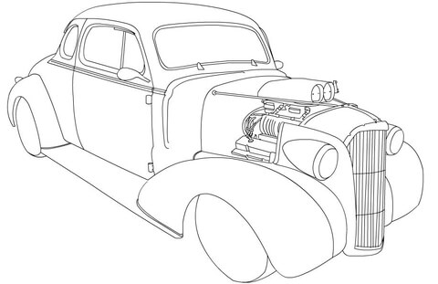 Chevy Coupe Hot Rod Coloring page