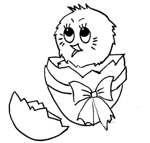 Chick Hatching from Egg  Coloring page