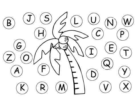 Chicka Chicka Boom Boom Letter Cover Up Coloring page