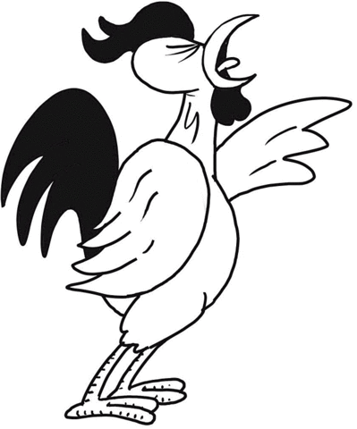 Cock-a-doodle-doo! Coloring page