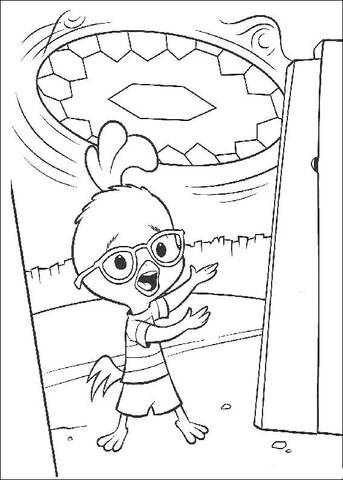 Chicken Little Tells About The Ufo  Coloring page