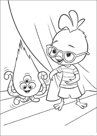 Chicken Little With An Alien  Coloring page