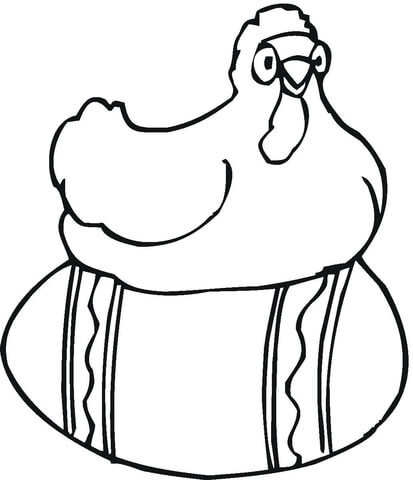 Chicken on the Egg  Coloring page
