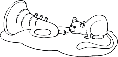 Chinchilla with Trumpet Coloring page