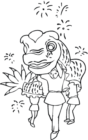 Chinese New Year decoration Coloring page