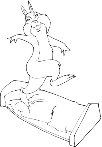 Chipmunk Stand On Bed Coloring page