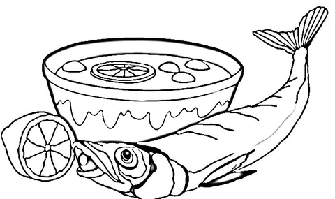 Chowder with Fish  Coloring page