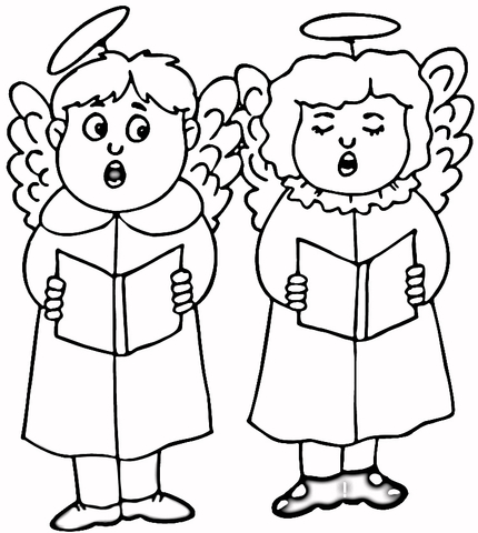 Christmas Angels  Coloring page