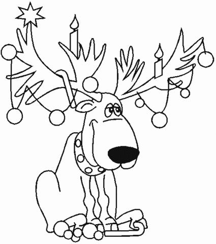 Christmas Deer  Coloring page