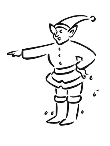 Christmas Elf Coloring page