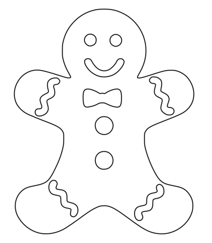 Christmas Gingerbread Man Coloring page