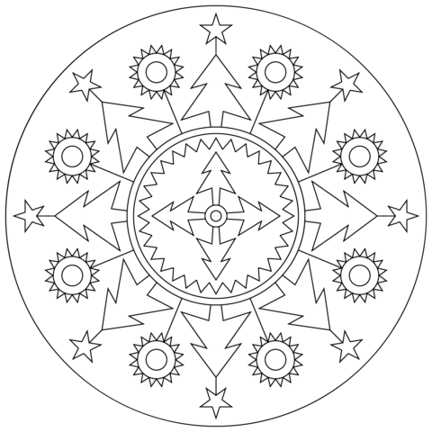 Christmas Mandala Coloring page