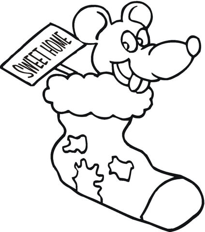 Christmas Mouse  Coloring page