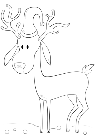 Christmas Reindeer Coloring page
